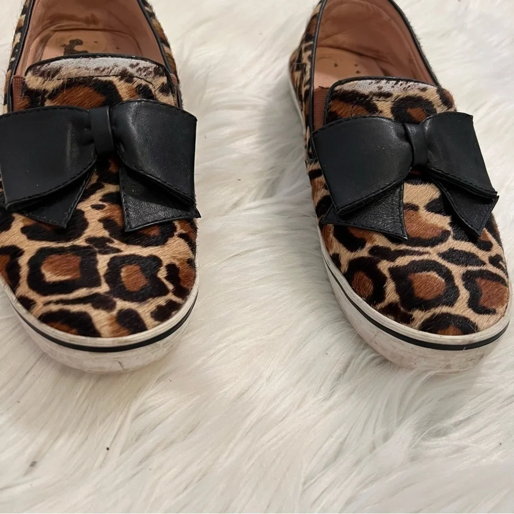 Kate Spade NY Women's Size 6.5 Delise Leopard Print Slip On Sneakers Calf Hair